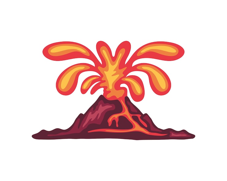 Gratis Vector lava uit de vulkaan.