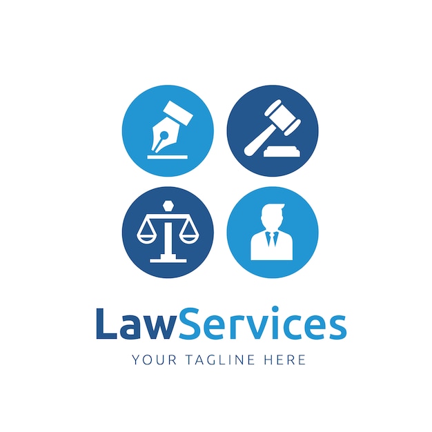 Law logo template ontwerp