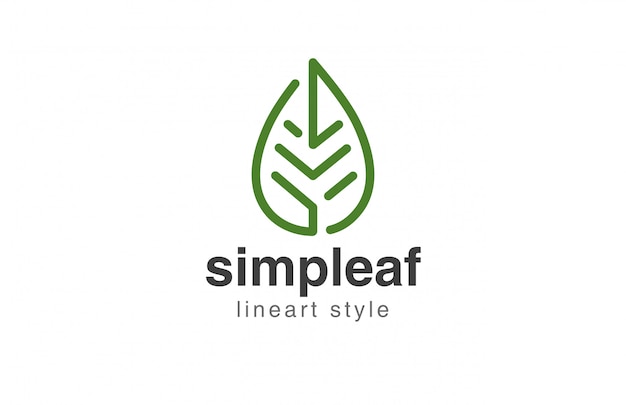 Leaf Logo abstract lineair stijlicoon