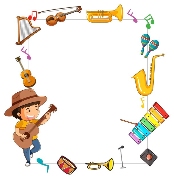 Leeg bord met muziekinstrumenten