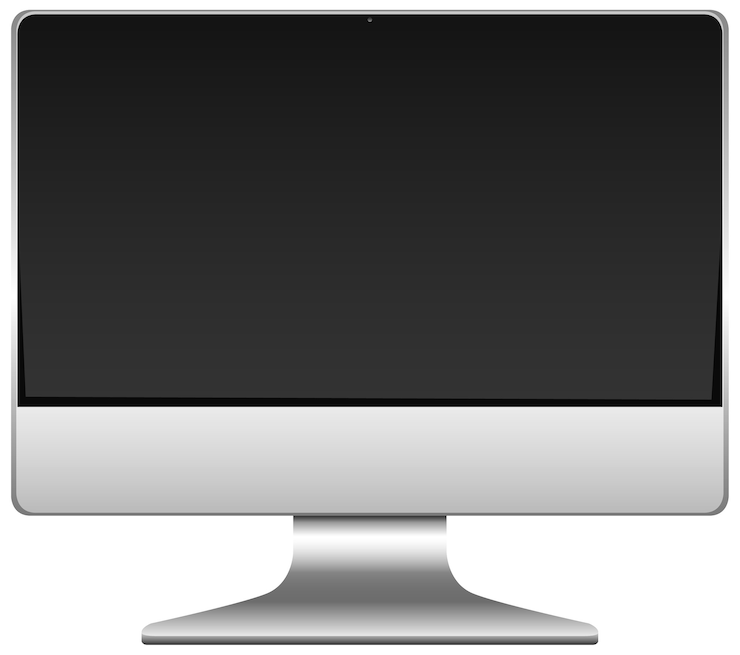 Gratis Vector leeg computerpictogram dat op witte achtergrond wordt geïsoleerd