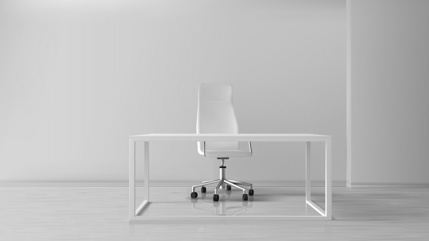 Leeg kantoor kamer interieur, werkplek met bureau