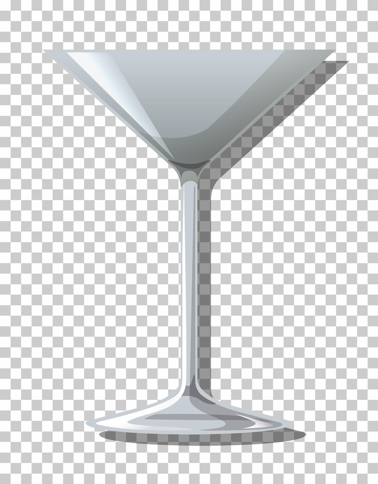 Gratis Vector leeg martiniglas geïsoleerd