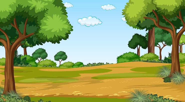 Gratis Vector leeg natuurparklandschap bij daglicht