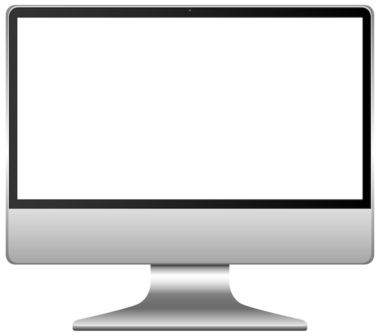 Gratis Vector leeg scherm computerpictogram geïsoleerd op een witte achtergrond