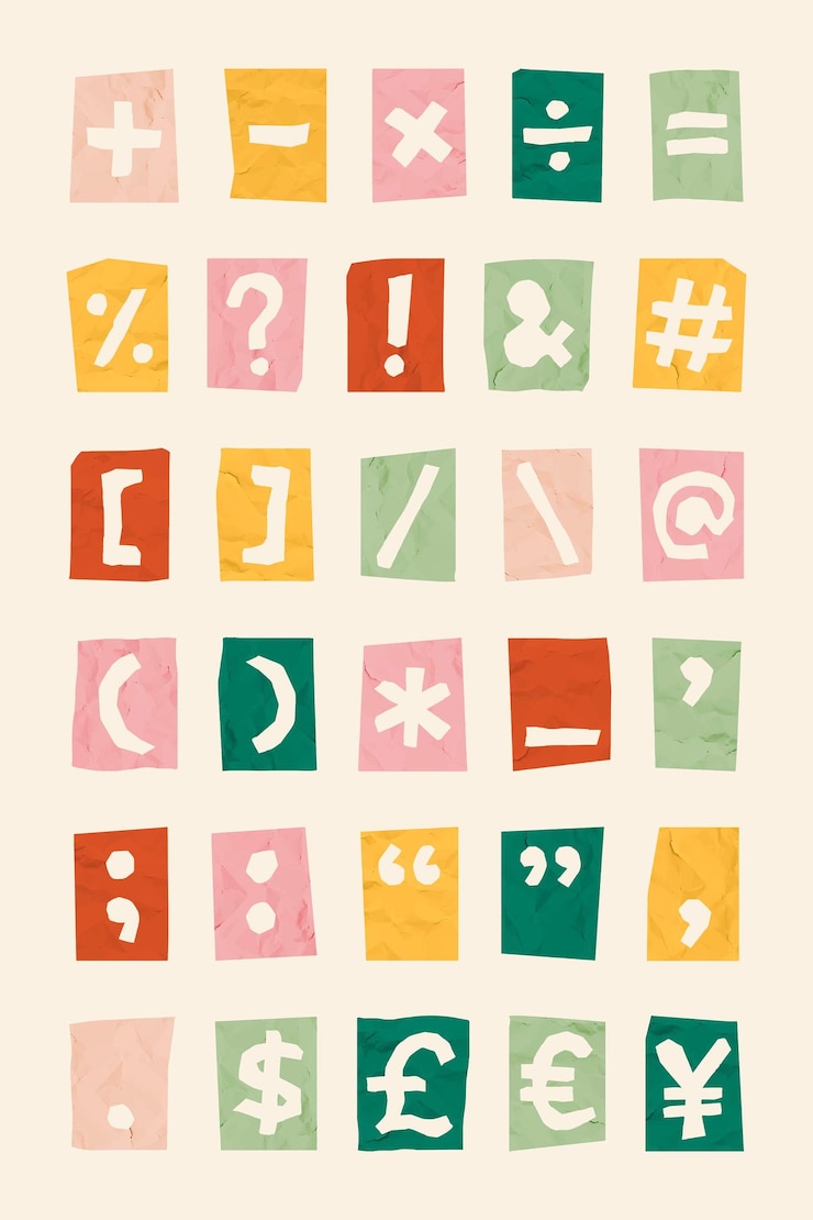 Gratis Vector leestekens vector symbolen typografie set