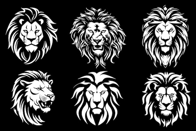 Gratis vector leeuwenkop logo collectie