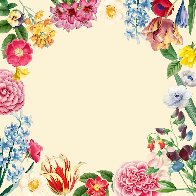 Lege floral frame ontwerp vector