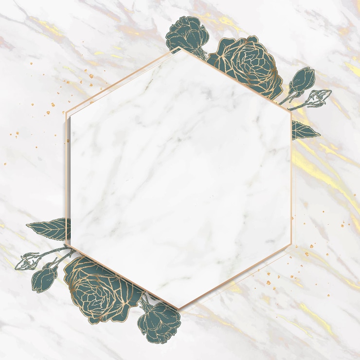 Gratis Vector lege gouden zeshoek frame vector
