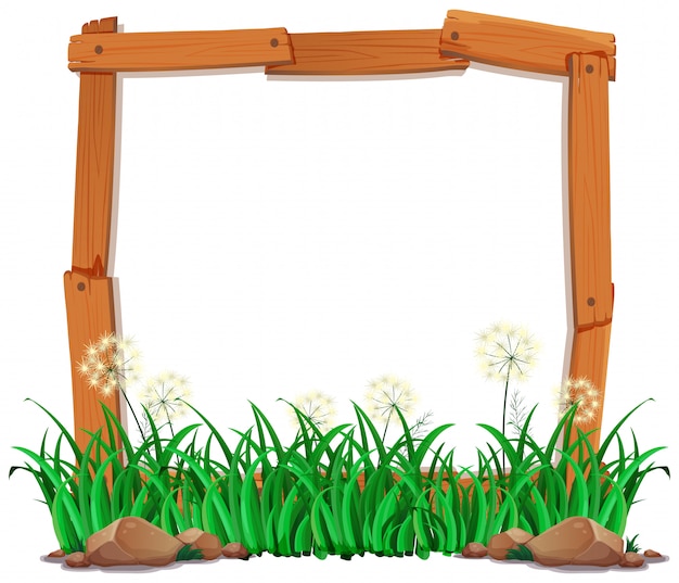 Gratis vector lege houten scènes met planten