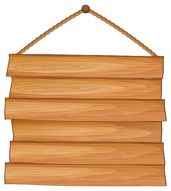 Gratis vector lege houten tekenbanner geïsoleerd