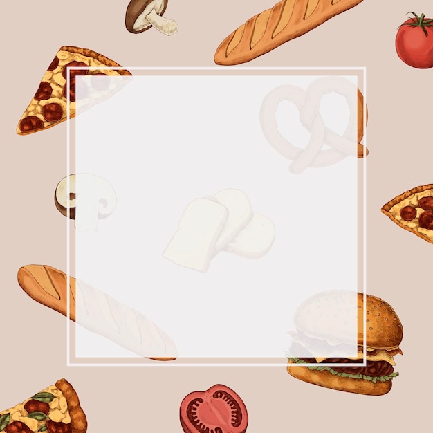 Lege junkfood frame ontwerp vector