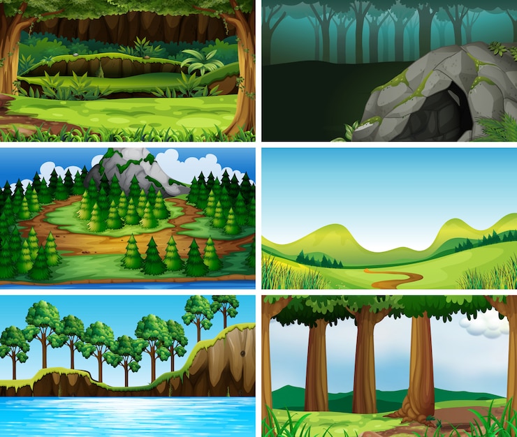 Gratis Vector lege, lege landschap natuur scènes