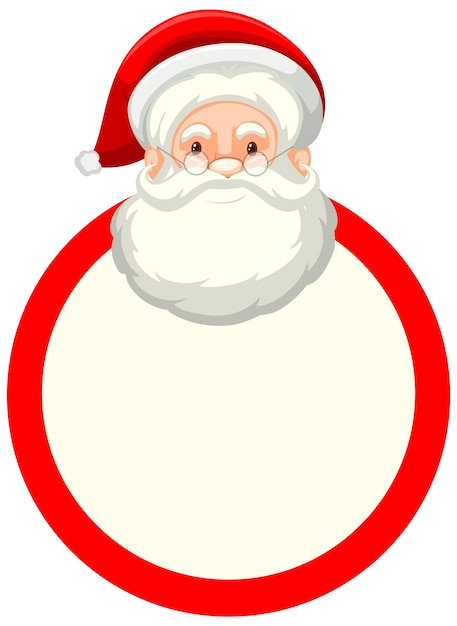 Gratis vector lege ronde bordsjabloon met kerstman