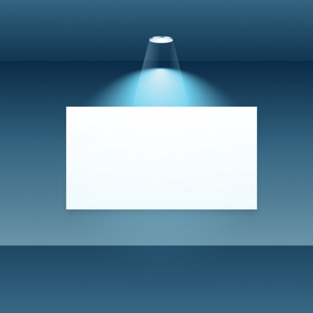 Gratis Vector lege scherm frame met spot light