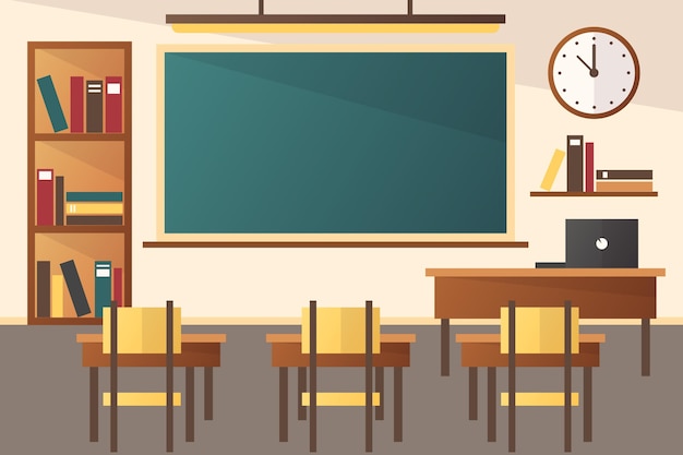 Gratis vector lege school klas achtergrond voor videoconferenties