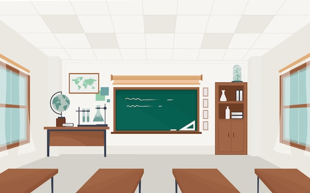 Gratis vector lege school klas achtergrond voor videoconferenties