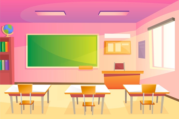 Gratis vector lege schoolklas - achtergrond voor videoconferenties