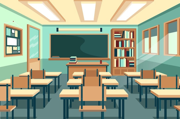 Lege schoolklas - achtergrond voor videoconferenties