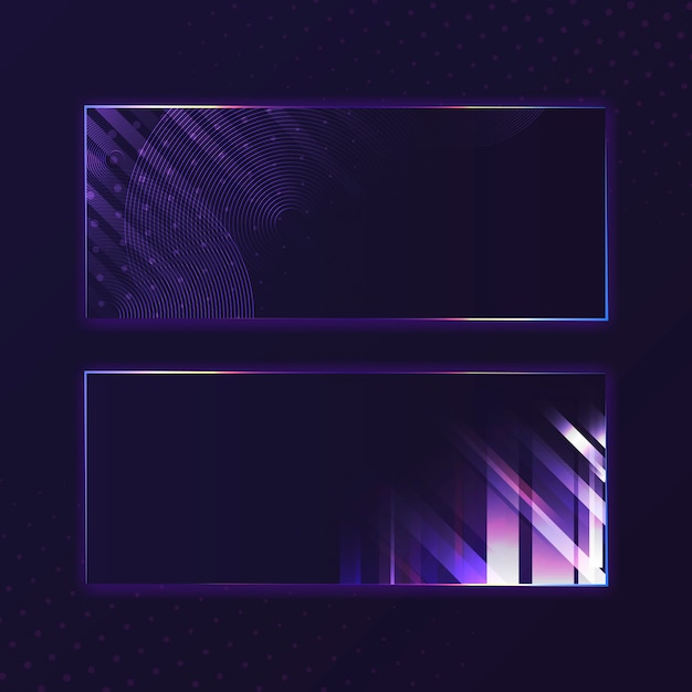 Lege violet paarse rechthoek neon uithangbord vector