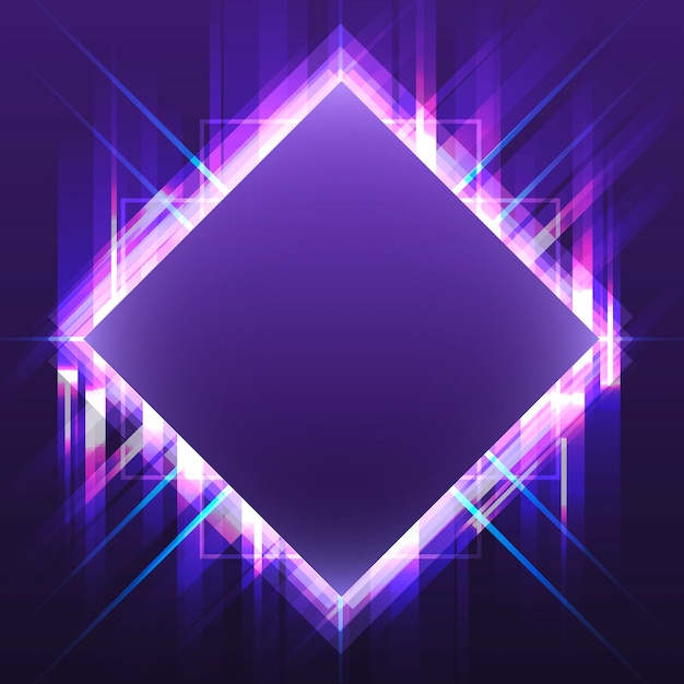 Lege violet vierkante neon uithangbord vector