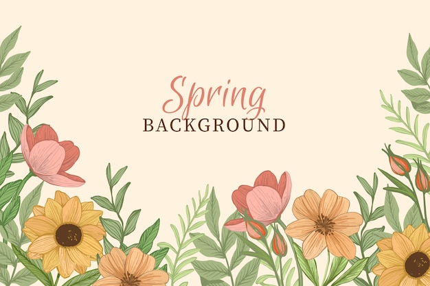 Gratis vector lente achtergrond met vintage bloemen