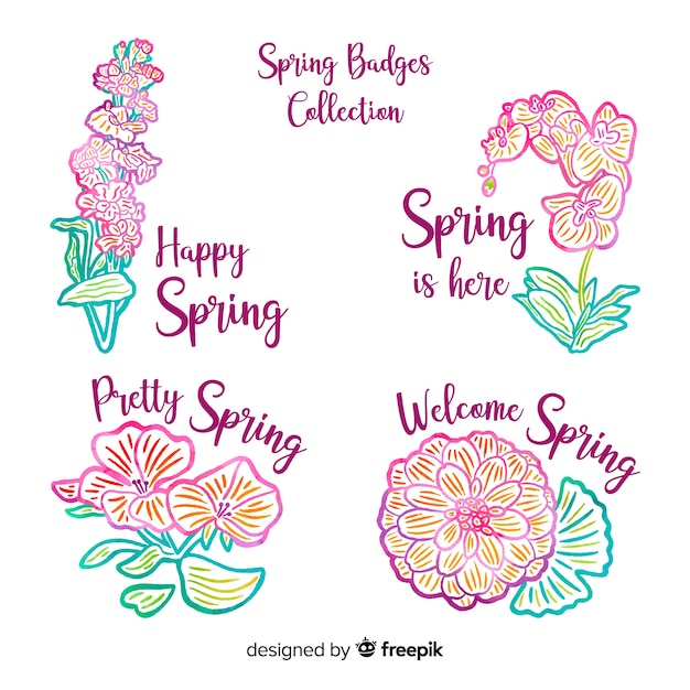 Gratis vector lente badge collectie