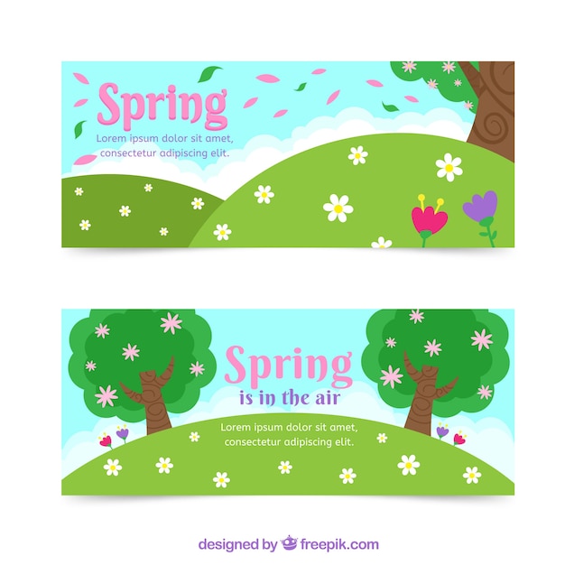 Gratis vector lente banners