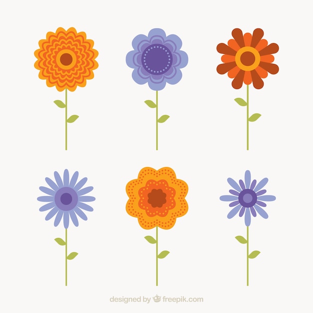 Gratis vector lente bloemen collectie