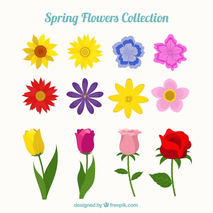 Gratis Vector lente bloemen collectie