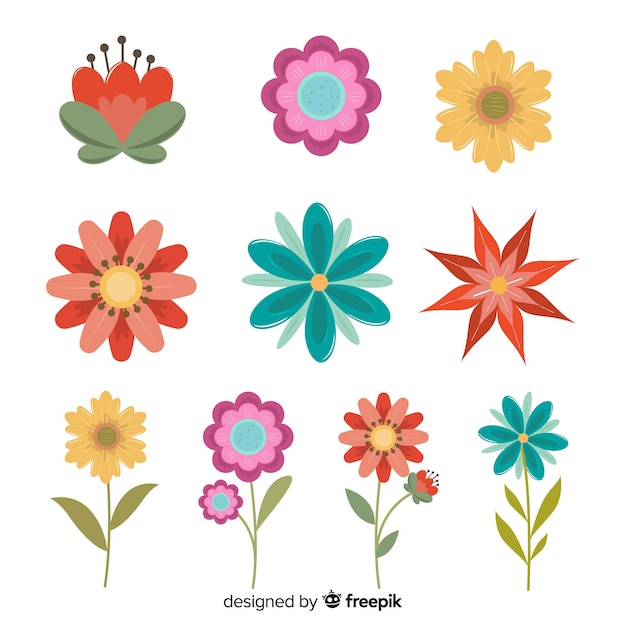 Gratis vector lente bloemen collectie