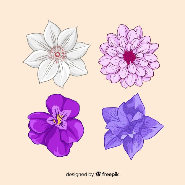 Gratis vector lente bloemen collectie