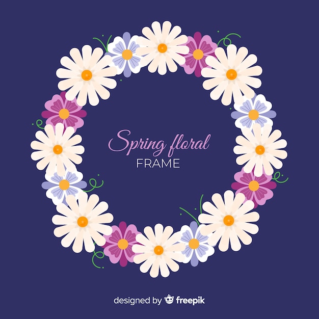 Gratis vector lente bloemen frame