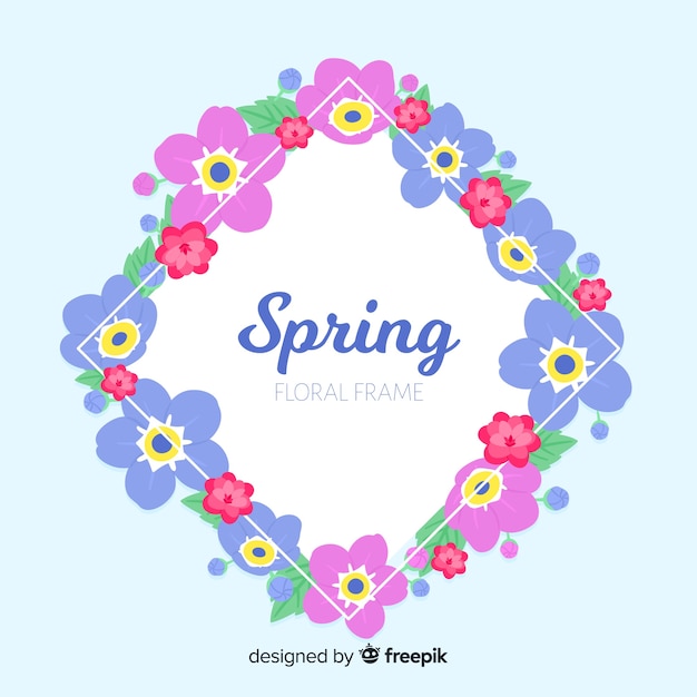 Gratis vector lente bloemen frame