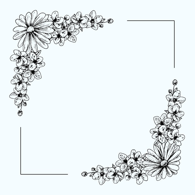 Gratis vector lente bloemen frame