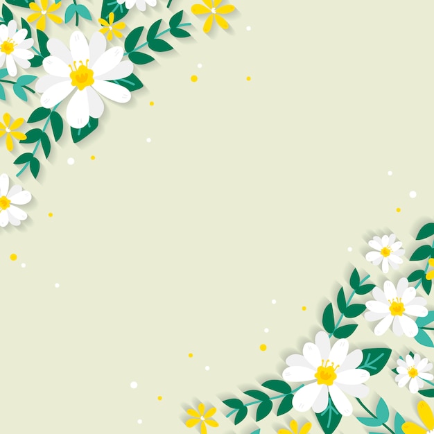 Gratis vector lente bloemen grens illustratie