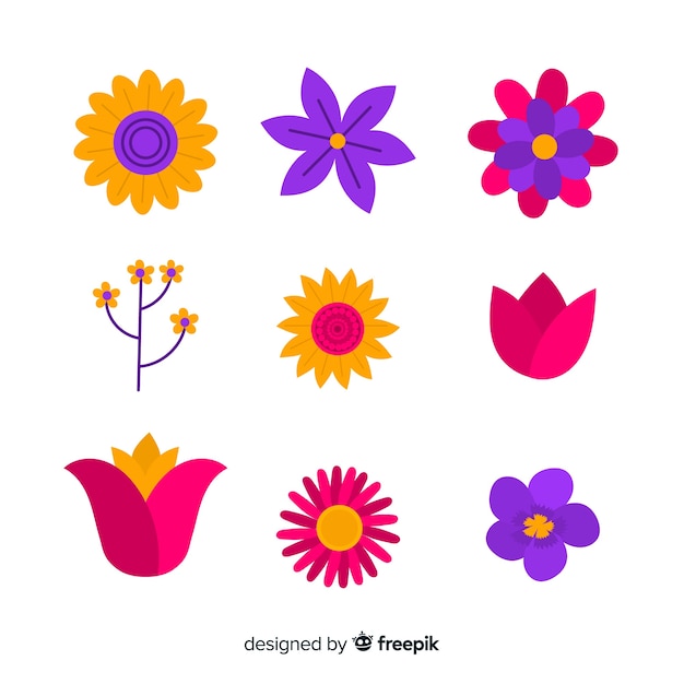 Gratis vector lente bloemencollectie