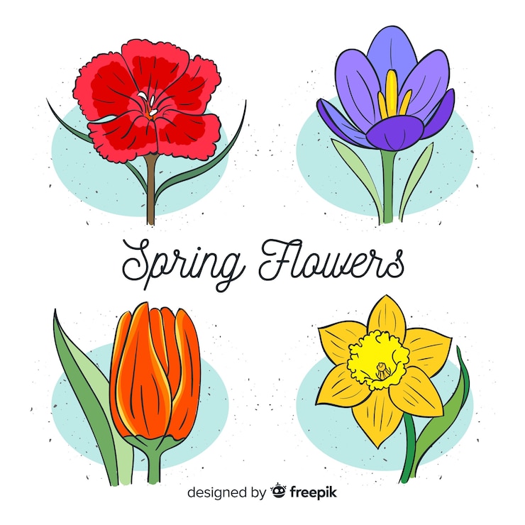 Gratis Vector lente bloemencollectie
