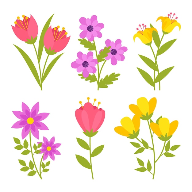 Gratis vector lente bloemencollectie