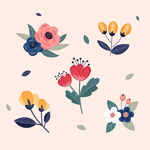 Gratis vector lente bloemencollectie