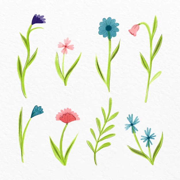 Gratis vector lente bloemencollectie