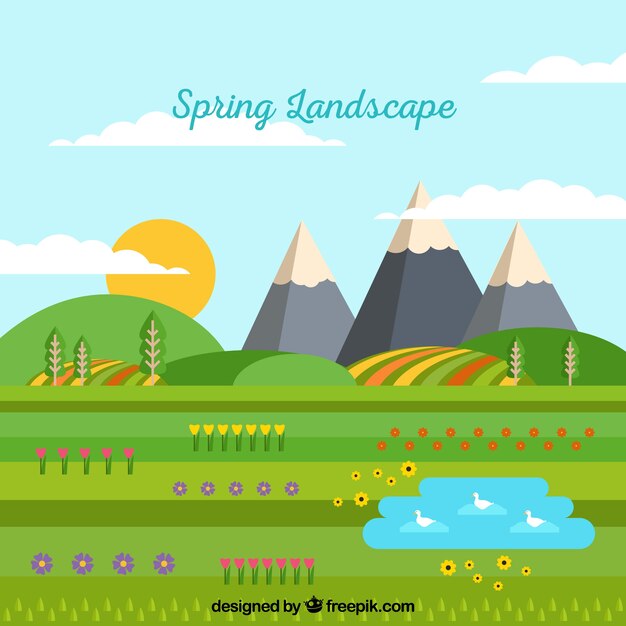 Lente landschap-achtergrond