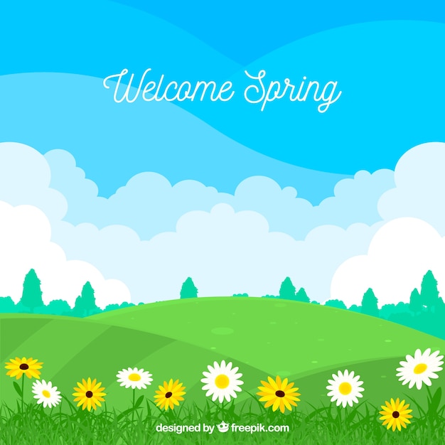 Gratis vector lente landschap-achtergrond