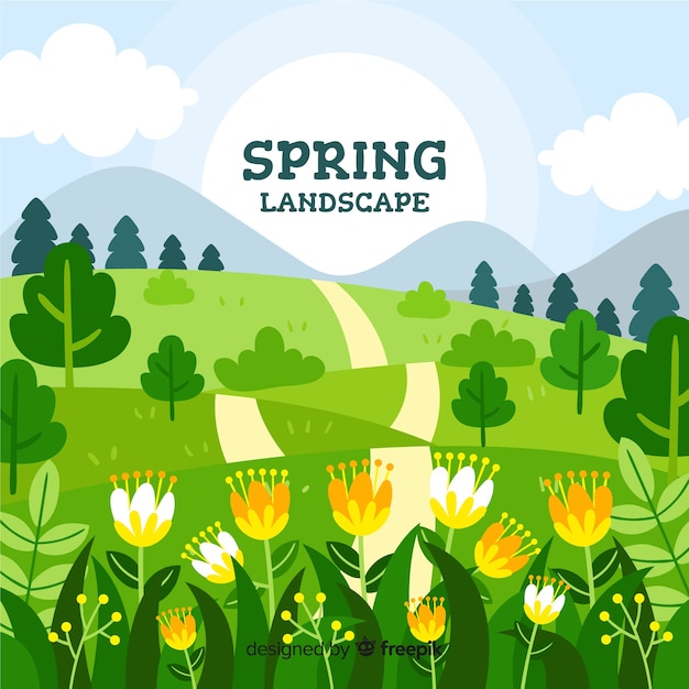 Gratis vector lente landschap-achtergrond