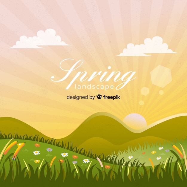 Gratis vector lente landschap