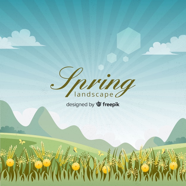 Gratis vector lente landschap