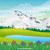 Gratis vector lente landschapsachtergrond in realistische stijl