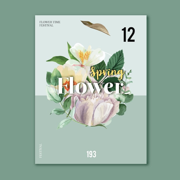 Lente poster verse bloemen