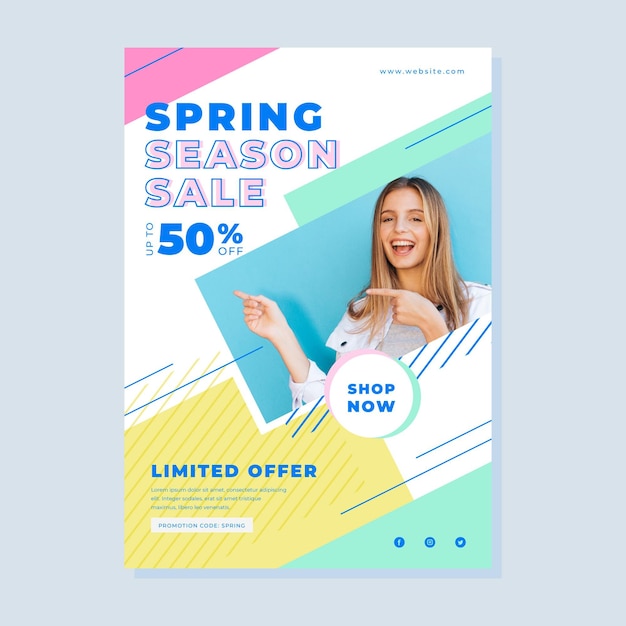 Lente verkoop flyer met foto