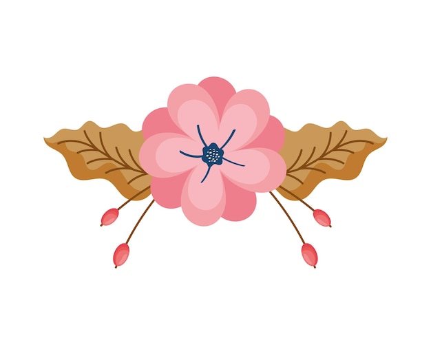 Gratis vector lentebloem en bladeren